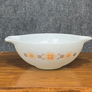 Vintage Pyrex Town &‎ Country Cinderella 444 Mixing Bowl 4 Quart Brown Orange